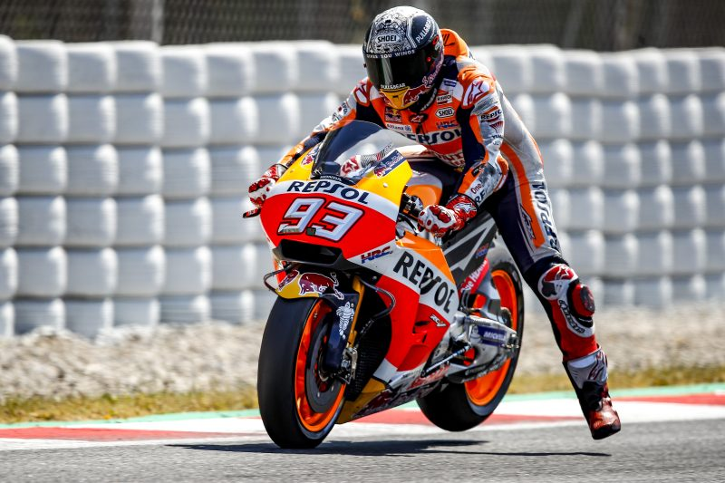Márquez grabs some brake.